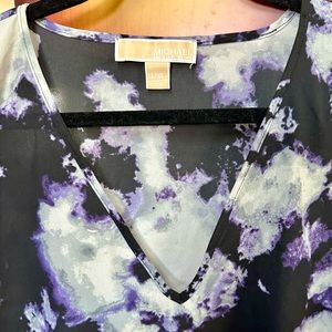 Michael Kors L/XL tie dye caftan kaftan purple black